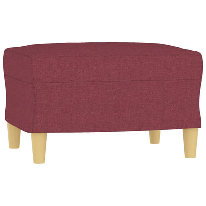 Poltrona con Poggiapiedi Rosso Vino 60 cm in Tessuto