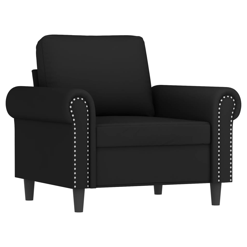 Poltrona con Poggiapiedi Nero 60 cm in Velluto
