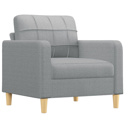Set di Divani 4 pz con Cuscini Grigio Chiaro in Tessuto