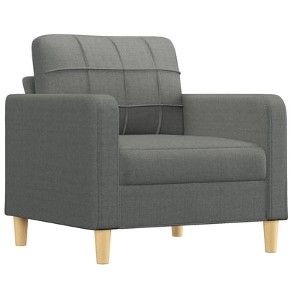 Set di Divani 4 pz con Cuscini Grigio Scuro in Tessuto