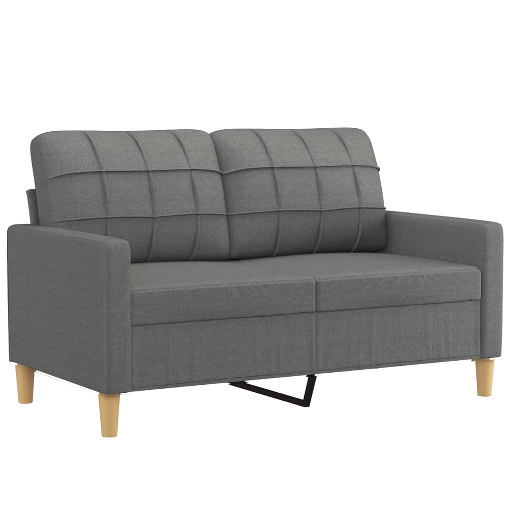 Set di Divani 4 pz con Cuscini Grigio Scuro in Tessuto