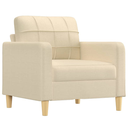 Set Divani 4 pz con Cuscini Crema in Tessuto