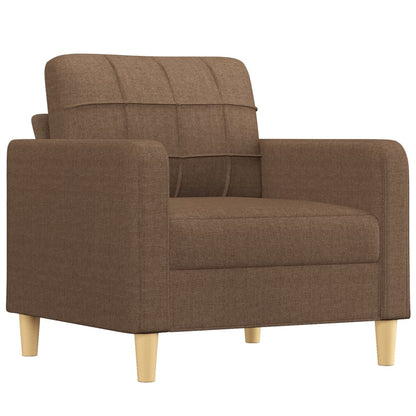 Set di Divani 4 pz con Cuscini Marrone in Tessuto