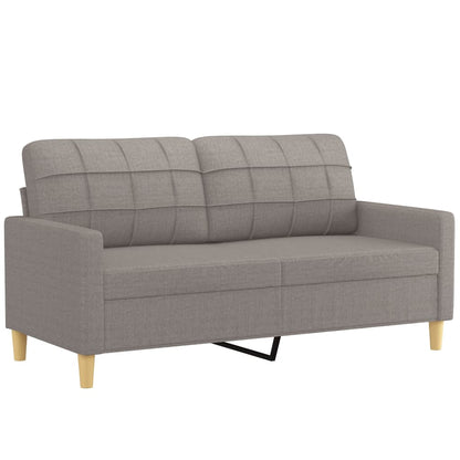 Set Divani 2 pz con Cuscini Tortora in Tessuto