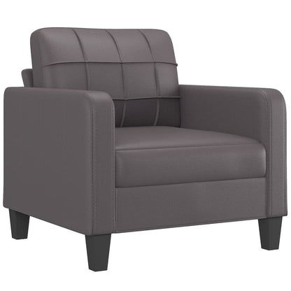 Set di Divani 4 pz con Cuscini Grigio in Similpelle