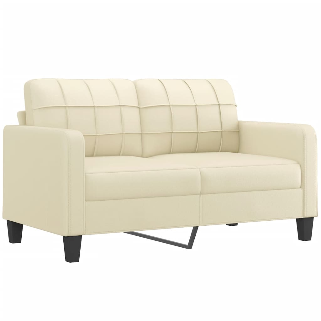Set di Divani 2 pz con Cuscini Crema in Similpelle