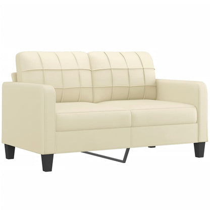 Set di Divani 2 pz con Cuscini Crema in Similpelle