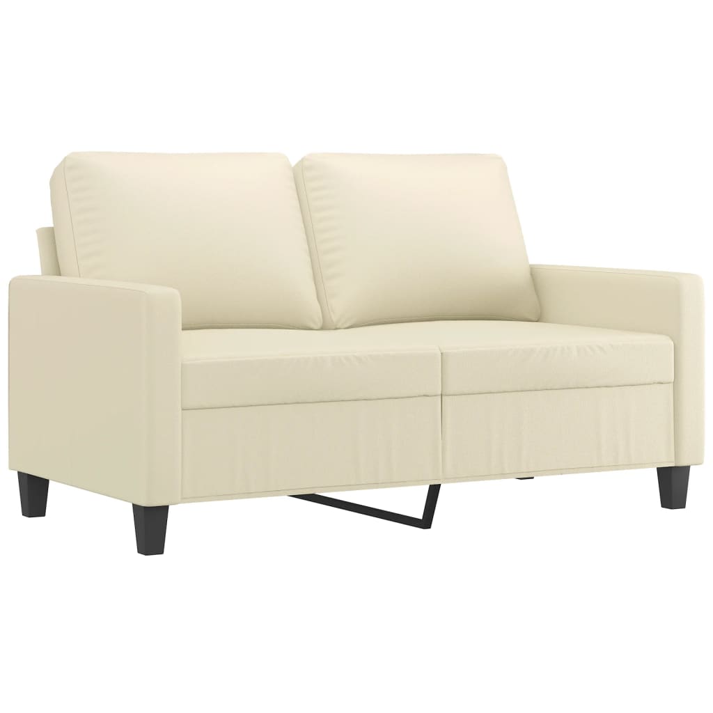 Set di Divani 3 pz con Cuscini Crema in Similpelle