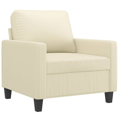 Set di Divani 4 pz con Cuscini Crema in Similpelle