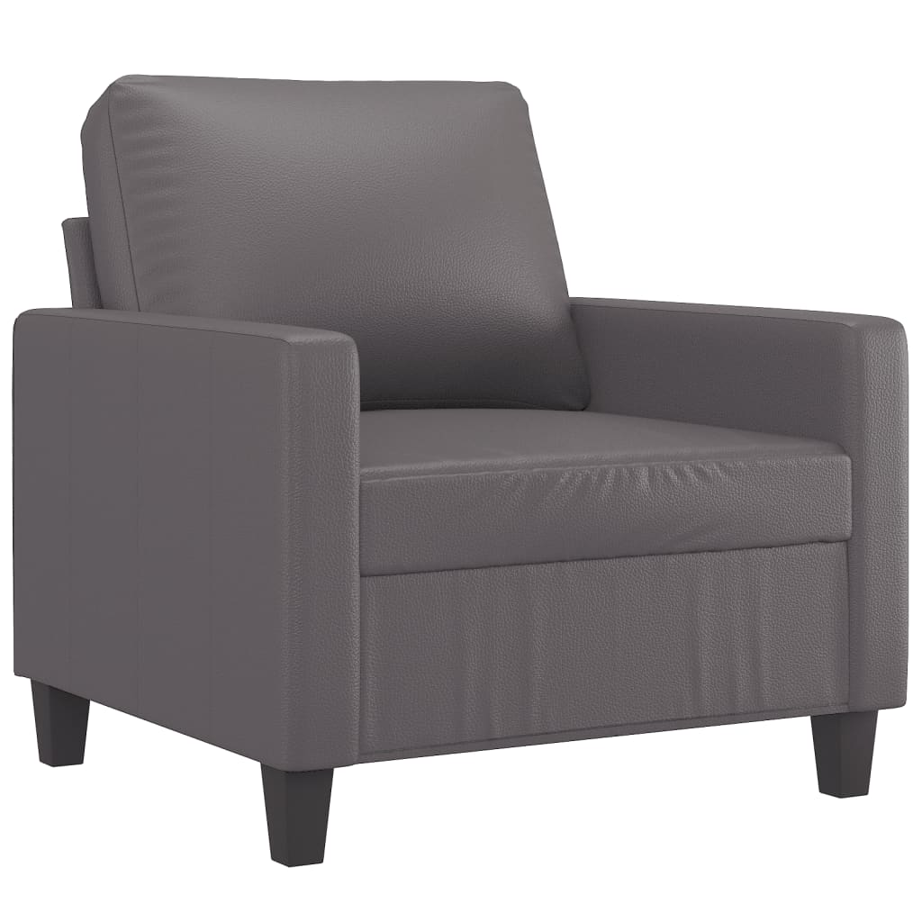 Set di Divani 4 pz con Cuscini Grigio in Similpelle