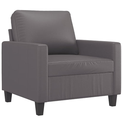 Set di Divani 4 pz con Cuscini Grigio in Similpelle