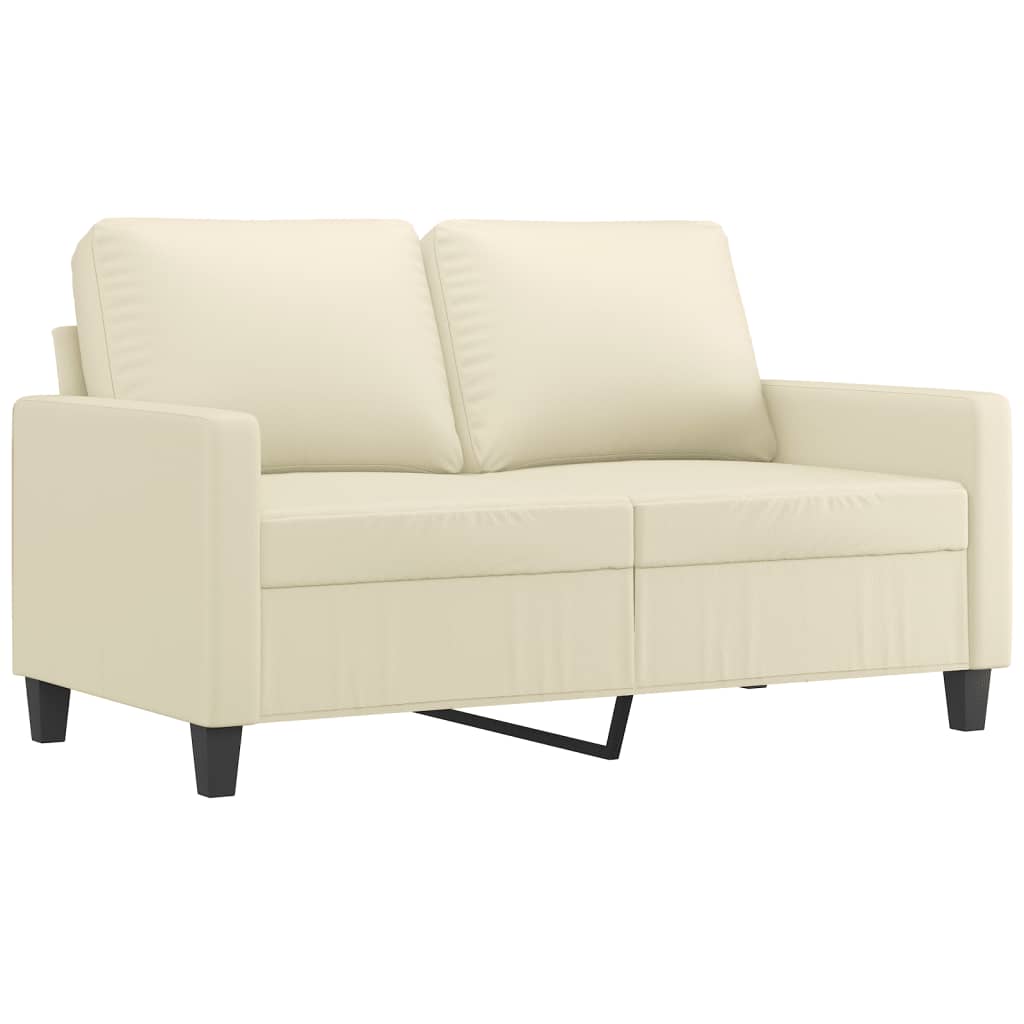 Set di Divani 3 pz con Cuscini Crema in Similpelle