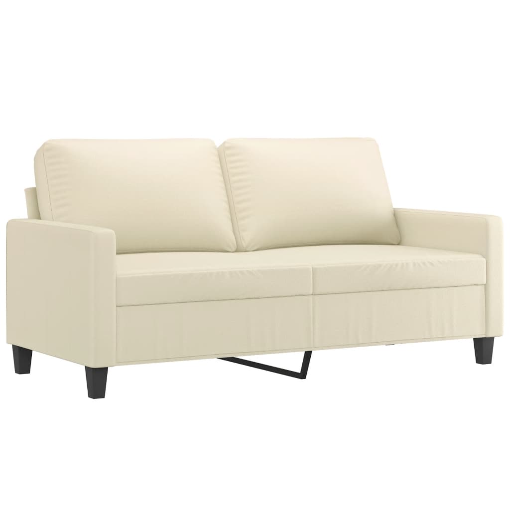 Set di Divani 3 pz con Cuscini Crema in Similpelle