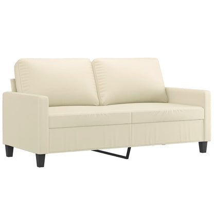 Set di Divani 3 pz con Cuscini Crema in Similpelle