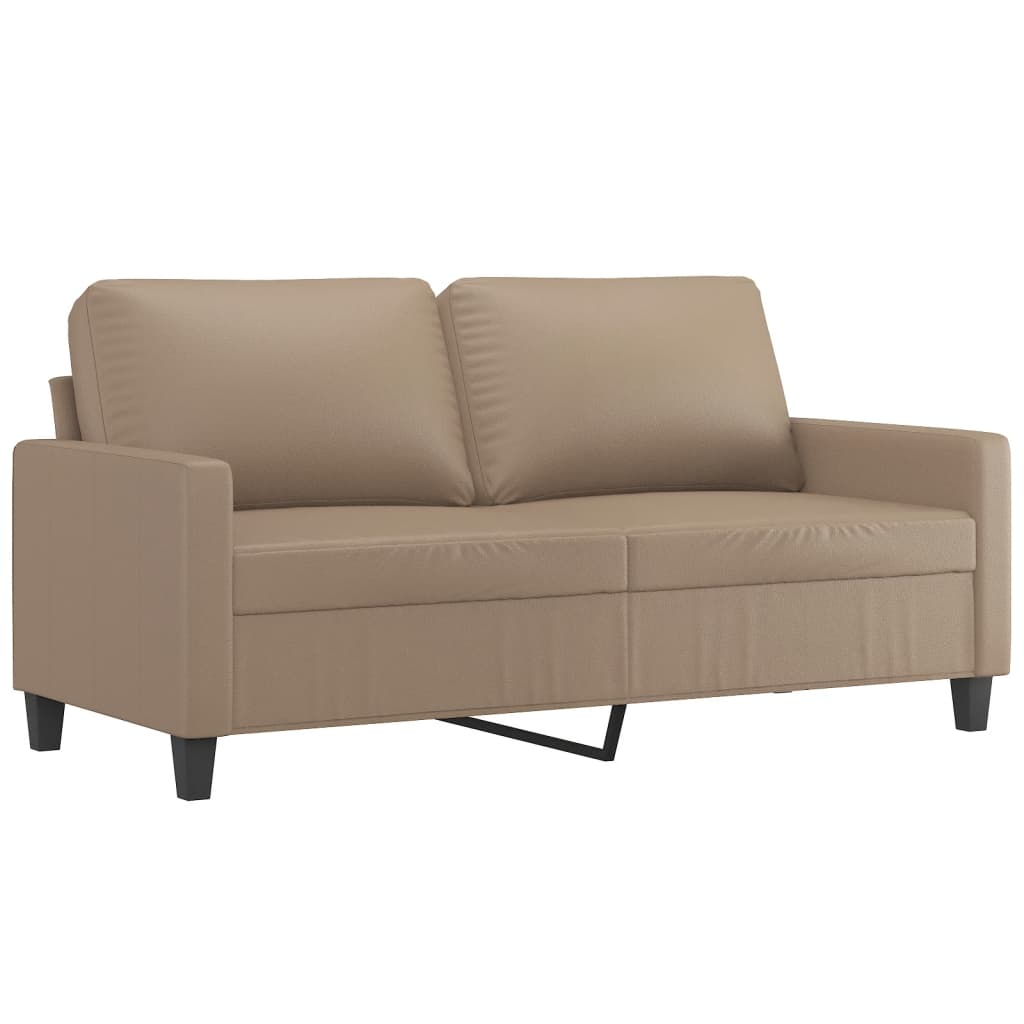 Set di Divani 3 pz con Cuscini Cappuccino in Similpelle