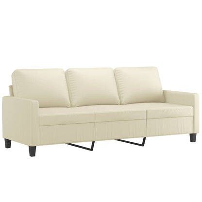 Set di Divani 2 pz con Cuscini Crema in Similpelle