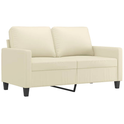 Set di Divani 3 pz con Cuscini Crema in Similpelle
