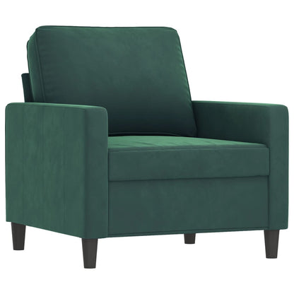 Set di Divani 3 pz con Cuscini Verde scuro in Velluto