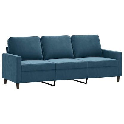 Set di Divani 4 pz con Cuscini Blu in Velluto