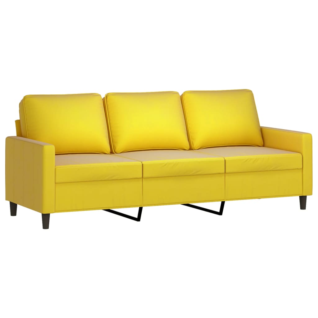 Set di Divani 2 pz con Cuscini giallo in Velluto