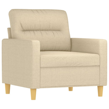 Set di Divani 4 pz con Cuscini Crema in Tessuto