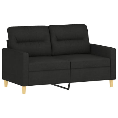 Set di Divani 4 pz con Cuscini Nero in Tessuto