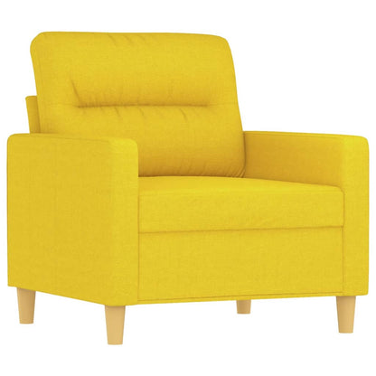 Set di Divani 4 pz con Cuscini Giallo Chiaro in Tessuto