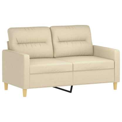 Set Divani 4 pz con Cuscini Crema in Tessuto