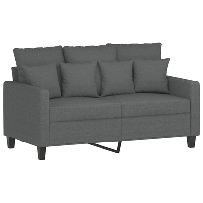 Set di Divani 4 pz con Cuscini Grigio Scuro in Tessuto