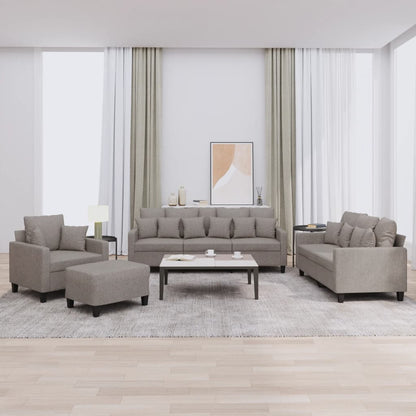 Set Divani 4 pz con Cuscini Tortora in Tessuto