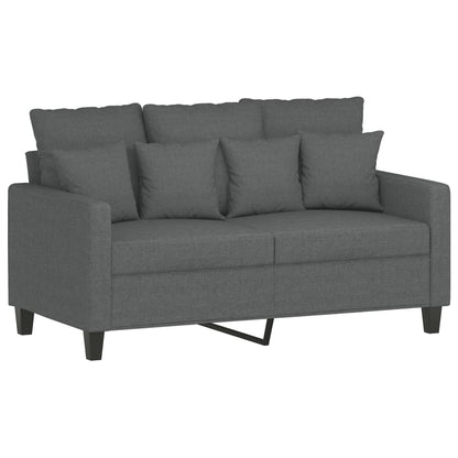 Set di Divani 2 pz con Cuscini Grigio Scuro in Tessuto