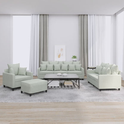 Set di Divani 4 pz con Cuscini Grigio Chiaro in Velluto