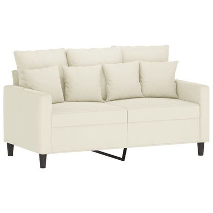 Set di Divani 4 pz con Cuscini Crema in Velluto