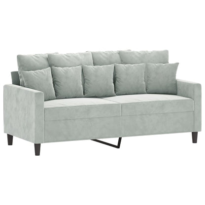Set di Divani 3 pz con Cuscini Grigio Chiaro in Velluto