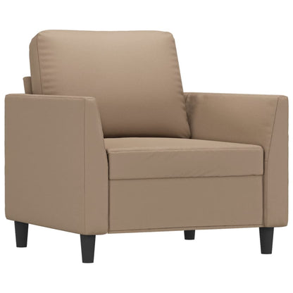 Set di Divani 3 pz con Cuscini Cappuccino in Similpelle