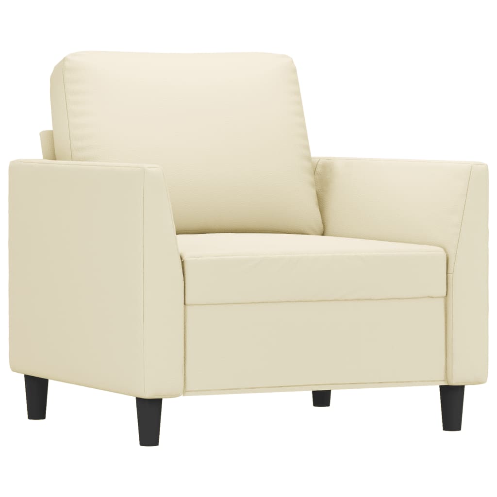 Set di Divani 4 pz con Cuscini Crema in Similpelle