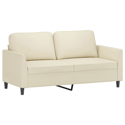 Set di Divani 2 pz con Cuscini Crema in Similpelle