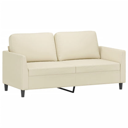Set di Divani 3 pz con Cuscini Crema in Similpelle