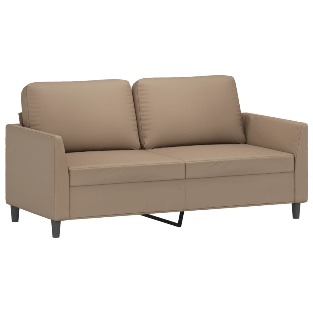 Set di Divani 3 pz con Cuscini Cappuccino in Similpelle