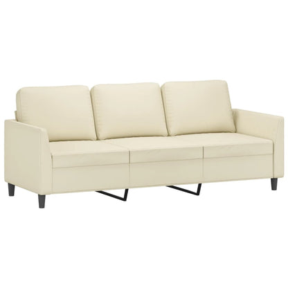 Set di Divani 2 pz con Cuscini Crema in Similpelle