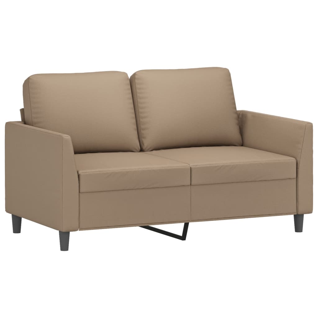 Set di Divani 3 pz con Cuscini Cappuccino in Similpelle