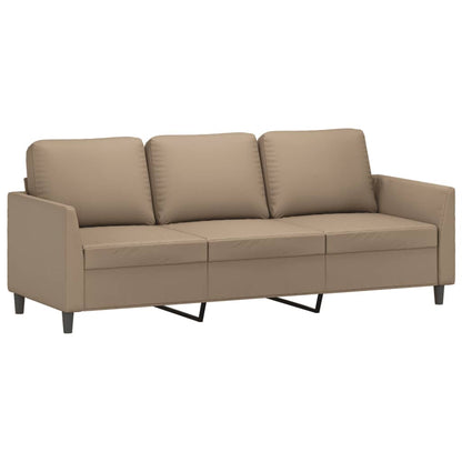 Set di Divani 3 pz con Cuscini Cappuccino in Similpelle