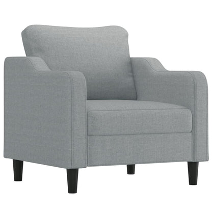 Set Divani 3 pz con Cuscini Grigio Chiaro in Tessuto