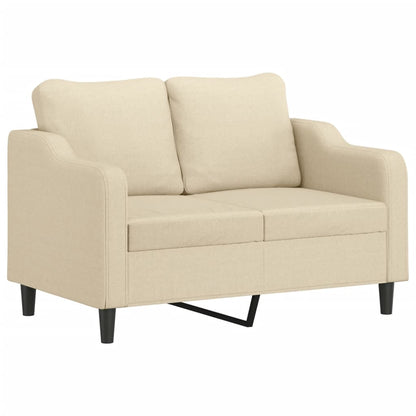 Set Divani 3 pz con Cuscini Crema in Tessuto