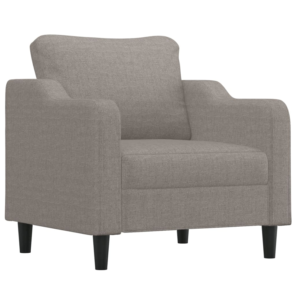 Set Divani 3 pz con Cuscini Tortora in Tessuto