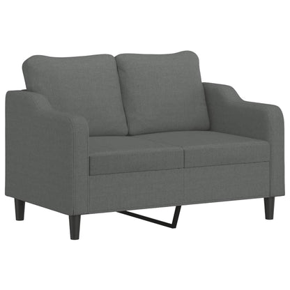 Set di Divani 4 pz con Cuscini Grigio Scuro in Tessuto