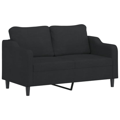 Set Divani 3 pz con Cuscini Nero in Tessuto
