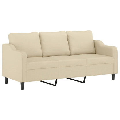Set Divani 2 pz con Cuscini Crema in Tessuto