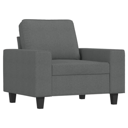 Set di Divani 3 pz Grigio Scuro in Tessuto