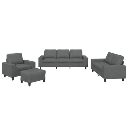 Set di Divani 4 pz Grigio Scuro in Tessuto